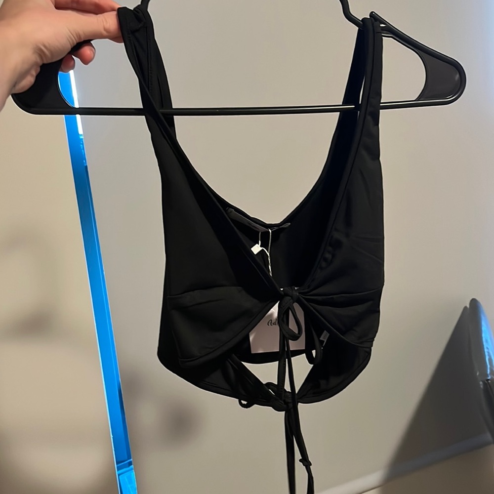 Black Tie Front Adika Crop Top